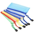 thumbnail image 1 of Uxcell A6 Paper Document File Bill Pouch Mesh Zipper Bags, Assorted Colors 6 Pack, 1 of 5