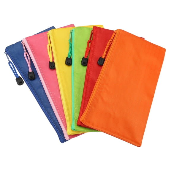 Uxcell A6 Pocket Storage Accessory Waterproof Zipper Bags, Multicolor 6 Pack