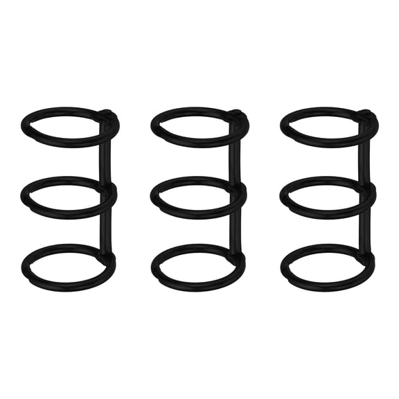 Uxcell 3 Rings Metal Loose Leaf Binding with 25 mm ID Book Binding for Diary Photo Album Notebook, Black, 3 Pcs