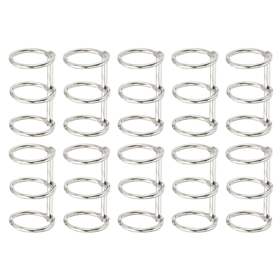 Uxcell 3 Rings Metal Loose Leaf Binding with 25 mm ID Book Binding for Diary Photo Album Notebook, White, 10 Pcs