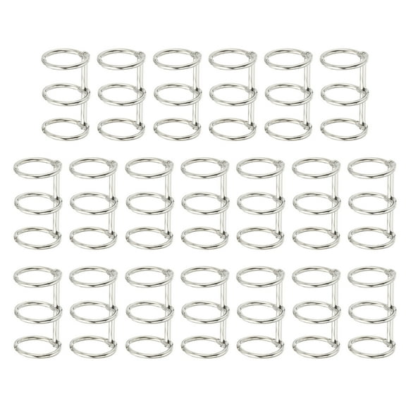 Uxcell 3 Rings Metal Loose Leaf Binding with 25 mm ID Book Binding for Diary Photo Album Notebook, White, 20 Pcs