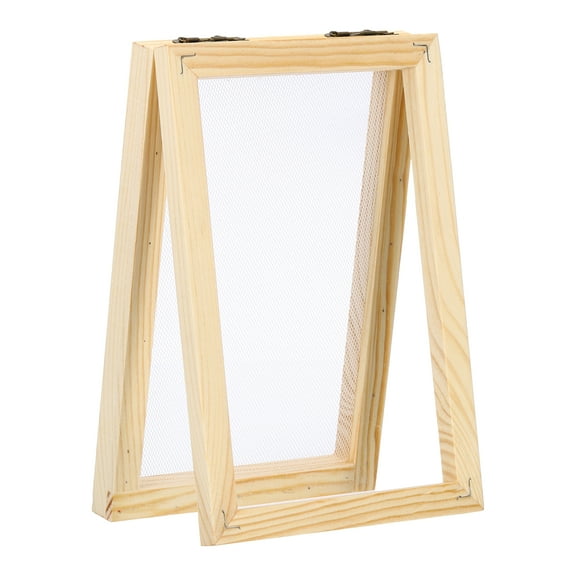 Uxcell A6 Sizes 6.1 x 3.9 Inch 2 in 1 Wooden Paper Making Screen