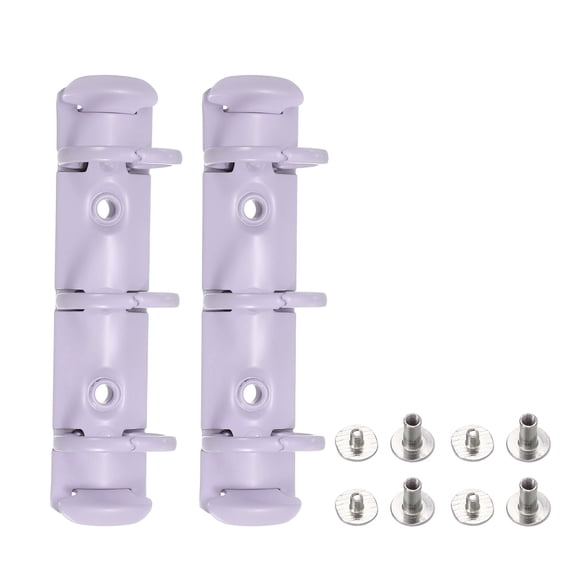 Uxcell A8 3-Hole Ring Binder Mechanisms, 2 Set Binder Spines Replacement for Office Planners Documents Recipes Organization Storage, Purple