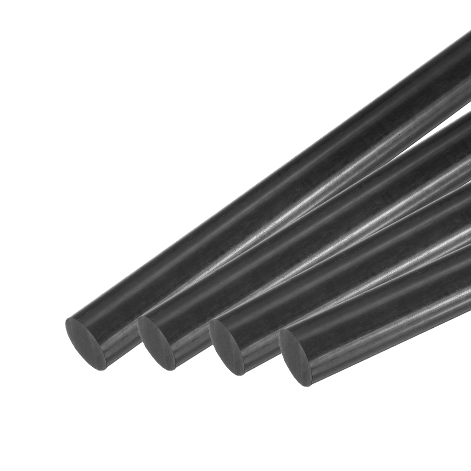 Uxcell ABS Plastic Rod Round Solid Bar 15mm x 300mm Black for DIY Model ...