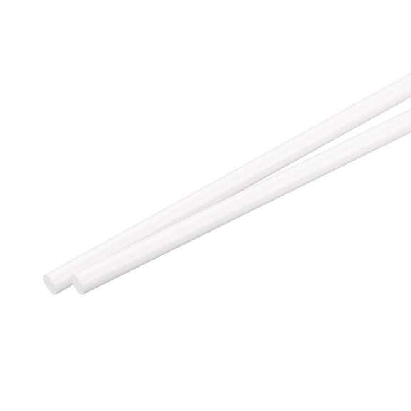 Uxcell ABS Plastic Rod Round Solid Bar 8mm x 250mm White for DIY Model Material, Architectural Model Making, DIY Sand Table, Pack of 2 Pcs