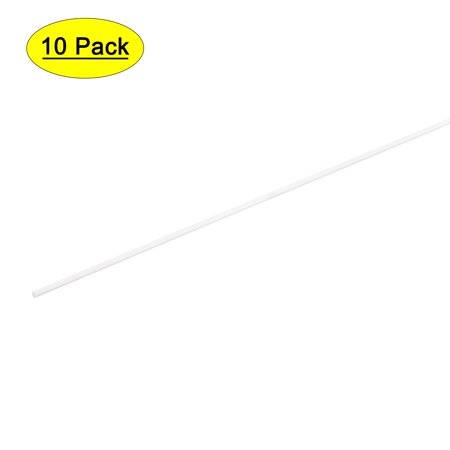 Uxcell ABS Plastic Rod Round Solid White Bar 2mmx500mm for Architectural Model Making, DIY Sand Table, 10 Pack
