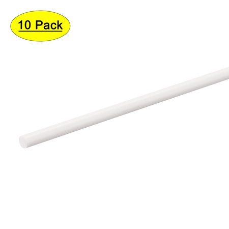 Uxcell ABS Plastic Rod Round Solid White Bar 3mmx250mm for Architectural Model Making, DIY Sand Table, 10 Pack