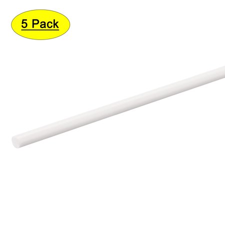 Uxcell ABS Plastic Rod Round Solid White Bar 3mmx250mm for Architectural Model Making, DIY Sand Table, 5 Pack