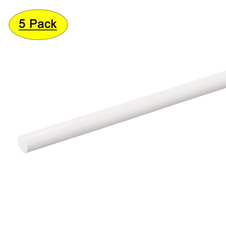 Uxcell ABS Plastic Rod Round Solid White Bar 5.2mmx250mm for Architectural Model Making, DIY Sand Table, 5 Pack