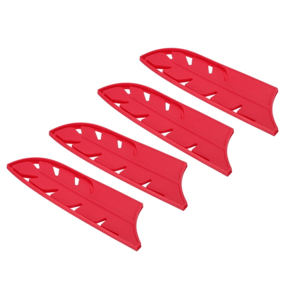 Uxcell ABS Safety Knife Cover Sleeves for 7" Santoku Knife, Universal Blade Protector Sheath for Kitchen Bar, Red 4 Pcs