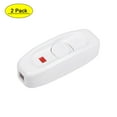 thumbnail image 1 of Uxcell AC 250V 10A On/Off Indicator Light Inline Cord Switch White for Desk Lamp 2 Pack, 1 of 5