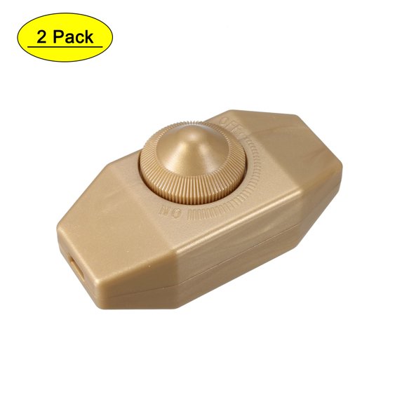 Uxcell AC 250V 2A Rotary Cord Switch Brown for Table Lamp 2 Pack