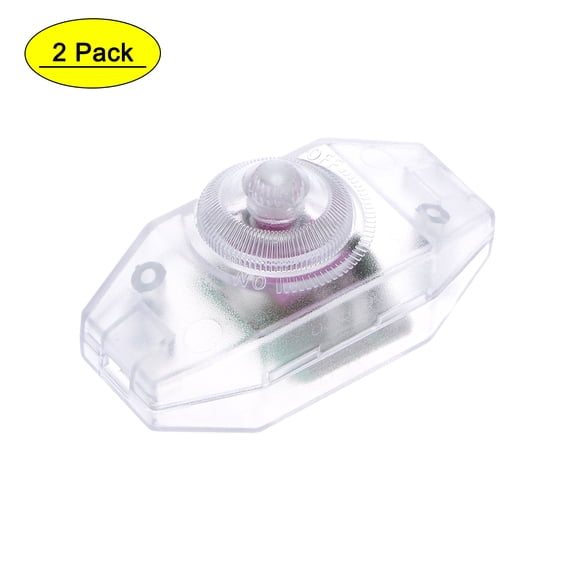 Uxcell AC 250V 2A Rotary Cord Switch Clear for Table Lamp 2 Pack