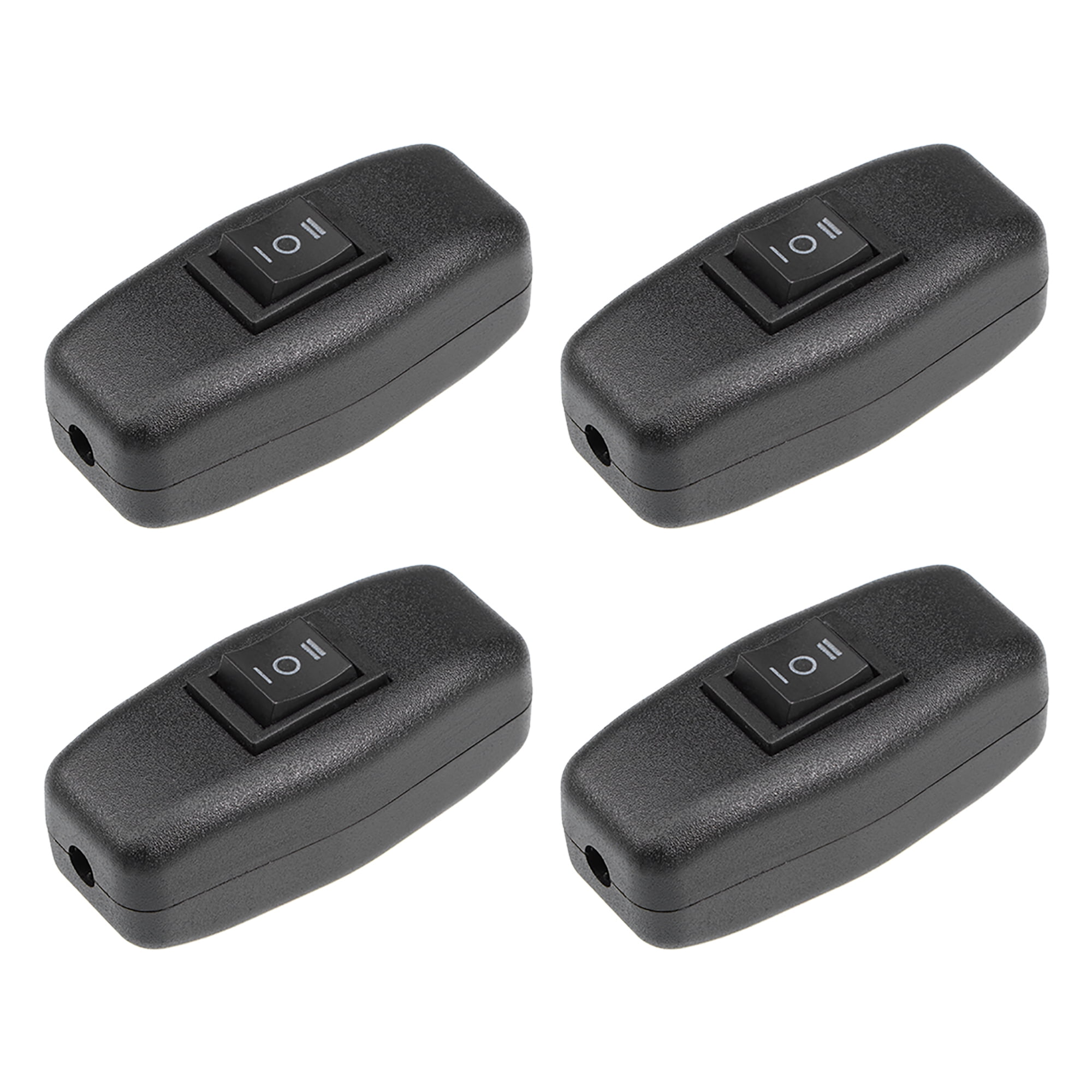 Uxcell AC 250V 3A On-Off-On Inline Cord Switch Black for Desk Lamp 4 ...