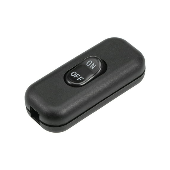 Uxcell AC 250V 6A On-Off Inline Cord Switch Nylon Black for Desk Lamp