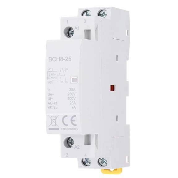 Uxcell AC Contactor 25A 2 Pole 2NO 24V Load and Lighting Circuit Control DIN Rail Mount