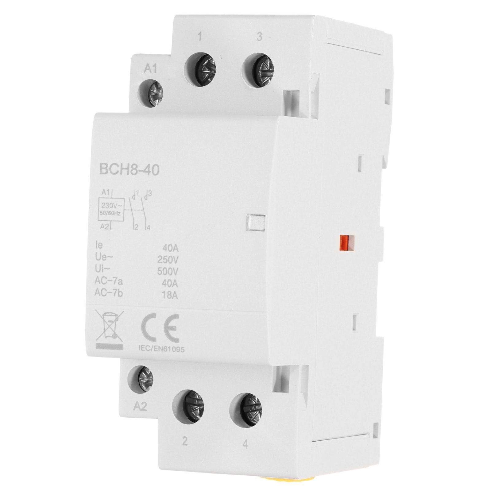 Uxcell AC Contactor 40A 2 Pole 2NO 230V Load and Lighting Circuit Control DIN Rail Mount
