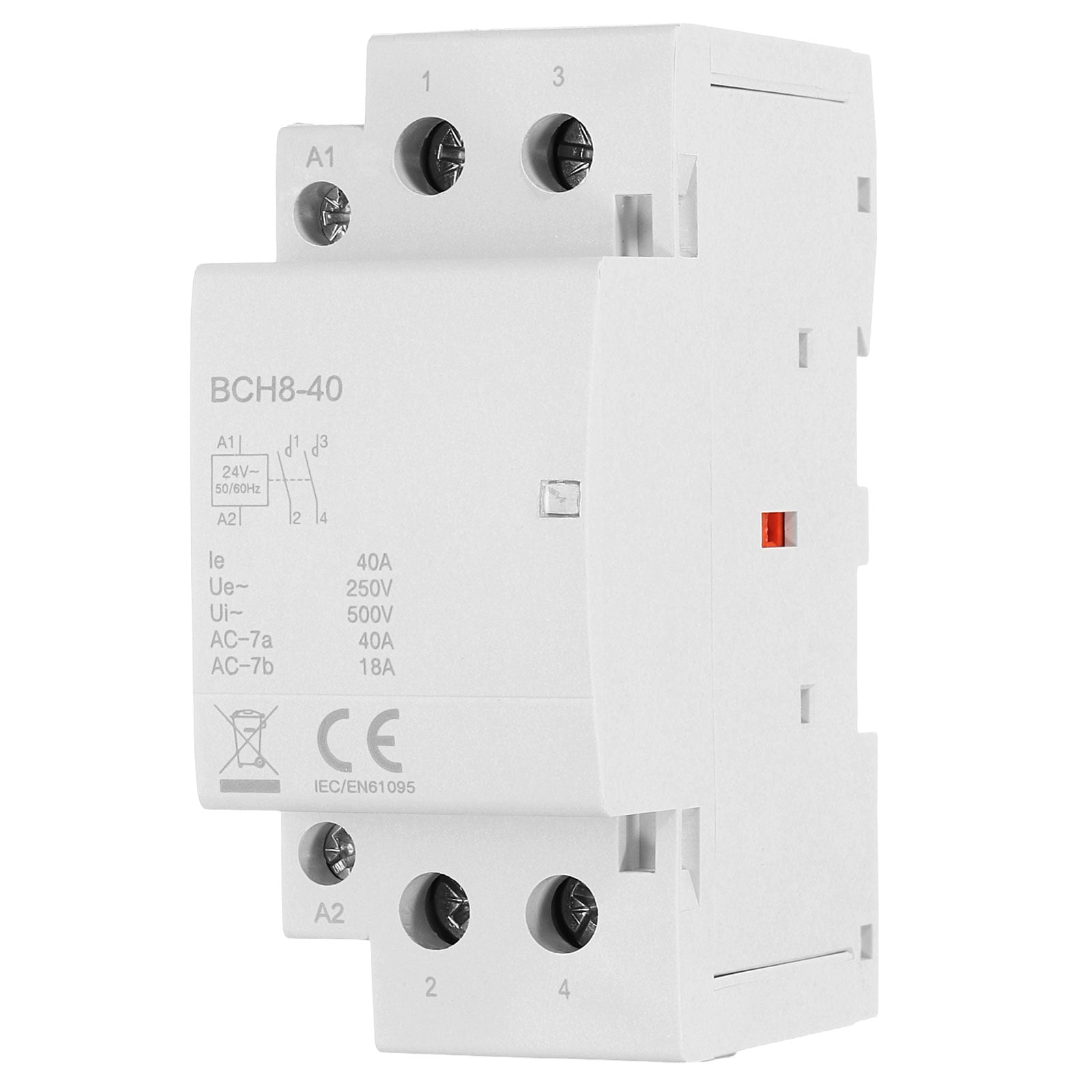Uxcell AC Contactor 40A 2 Pole 2NO 24V Load and Lighting Circuit Control DIN Rail Mount