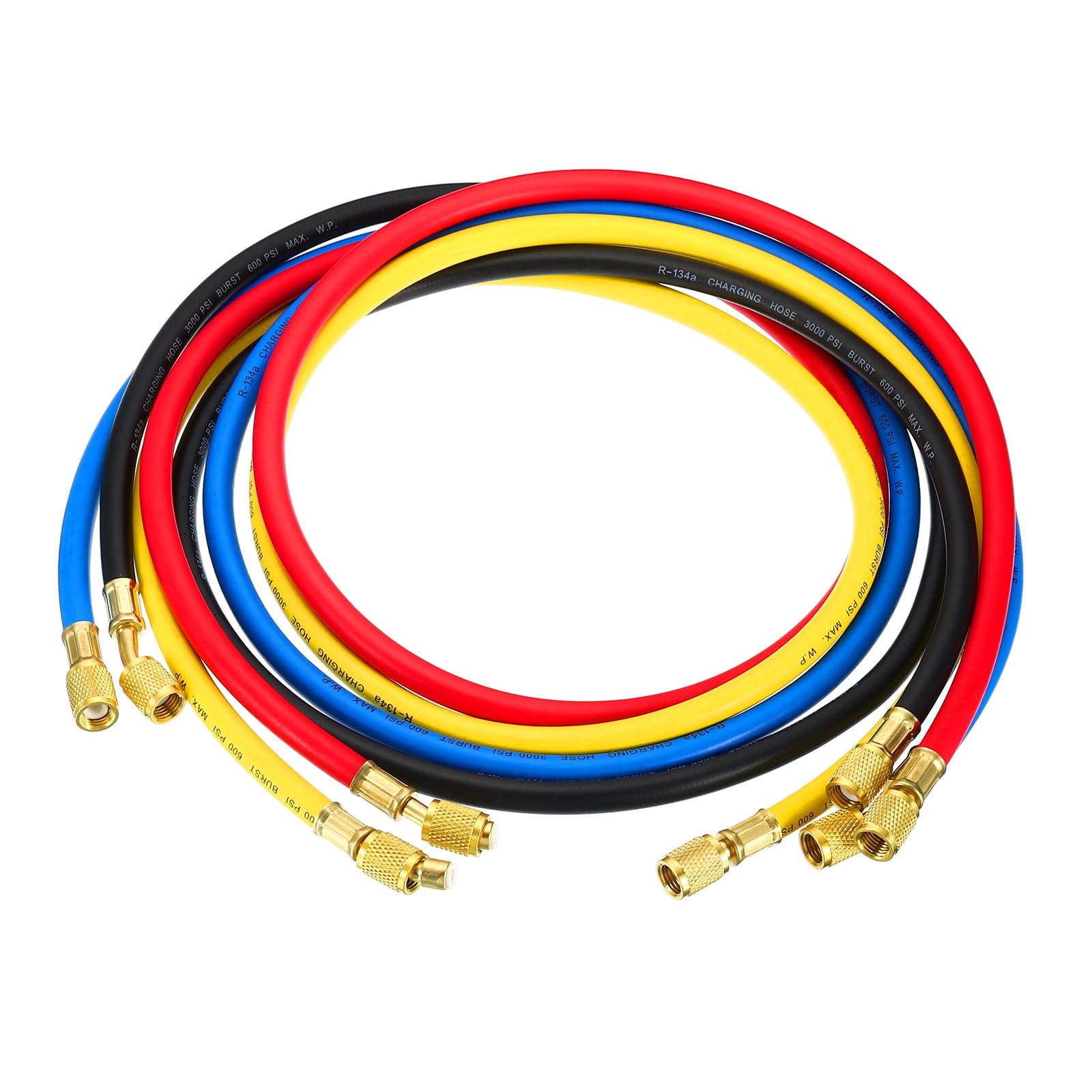 Uxcell AC Refrigerant Recharge Hose, 1set 4.9Ft Manifold Gauge Charging Hose for Air Conditioner HVAC Refrigeration