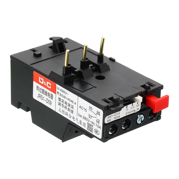 Uxcell AC220V/380V Electric Thermal Overload Relay, 10-13A Adjustable Motor Protector Phase Break Protection Temperature Compensation for Industrial Equipment