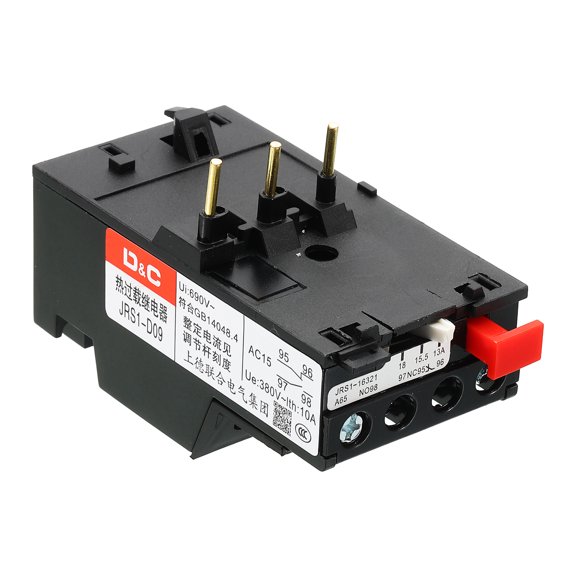 Uxcell AC220V/380V Electric Thermal Overload Relay, 13-18A Adjustable Motor Protector Phase Break Protection Temperature Compensation for Industrial Equipment