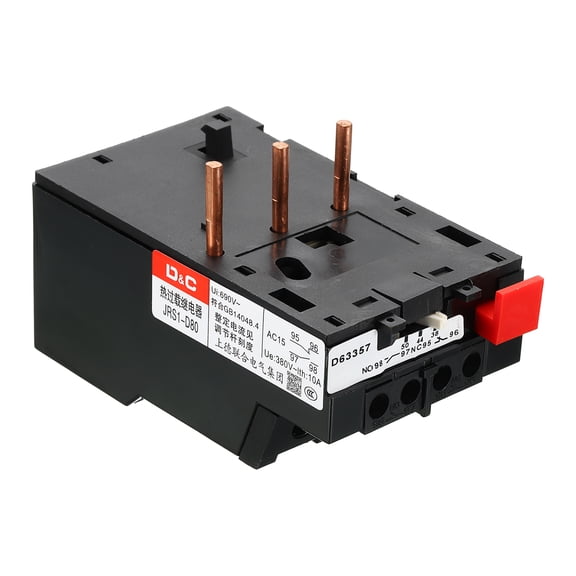 Uxcell AC220V/380V Electric Thermal Overload Relay, 38-50A Adjustable Motor Protector Phase Break Protection Temperature Compensation for Industrial Equipment