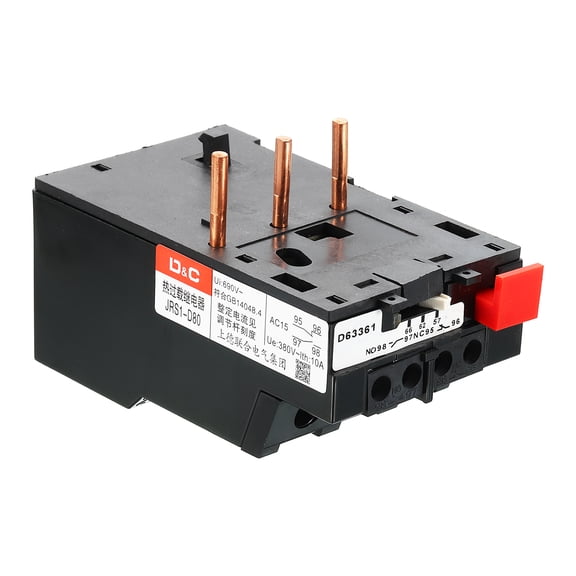 Uxcell AC220V/380V Electric Thermal Overload Relay, 57-66A Adjustable Motor Protector Phase Break Protection Temperature Compensation for Industrial Equipment
