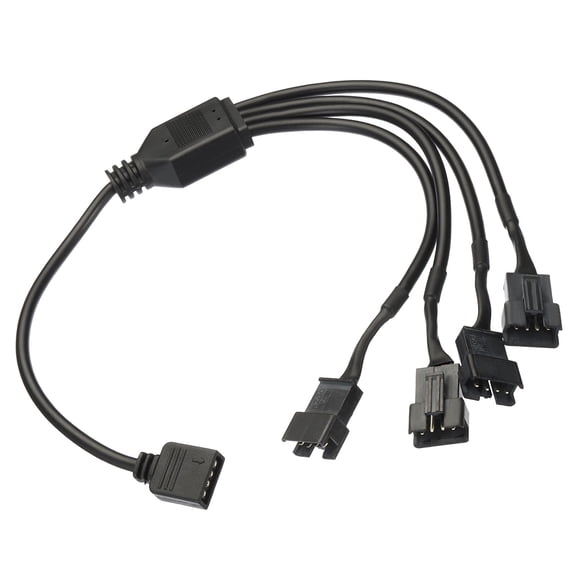 Uxcell ARGB Splitter 12V 4Pin to SM 4Pin Male Extension Cable Adapter Connector Addressable for PC Fan 1 to 4 Style