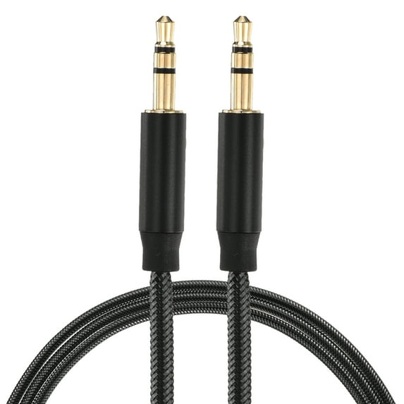 Uxcell AUX Cable 3.5mm Nylon Braided Audio Cable for Headphones Speakers Car Stereos Black 1 3.3 ft