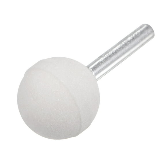 Uxcell Abrasive Ball Mounted Stone Grinding Bits White Corundum 1/4" Shank 0.98" Dia 5 Pack