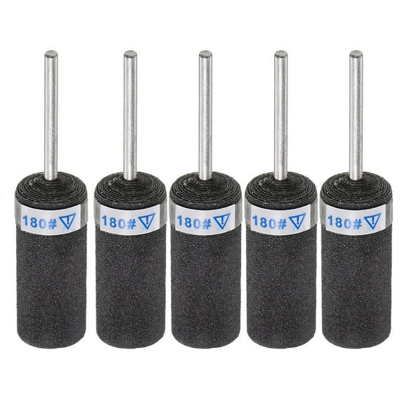 Uxcell Abrasive Sandpaper Rolls 180 Grit 2.35mm Shank Sanding Drums Sleeves for Woodworking Polishing 5 Pack