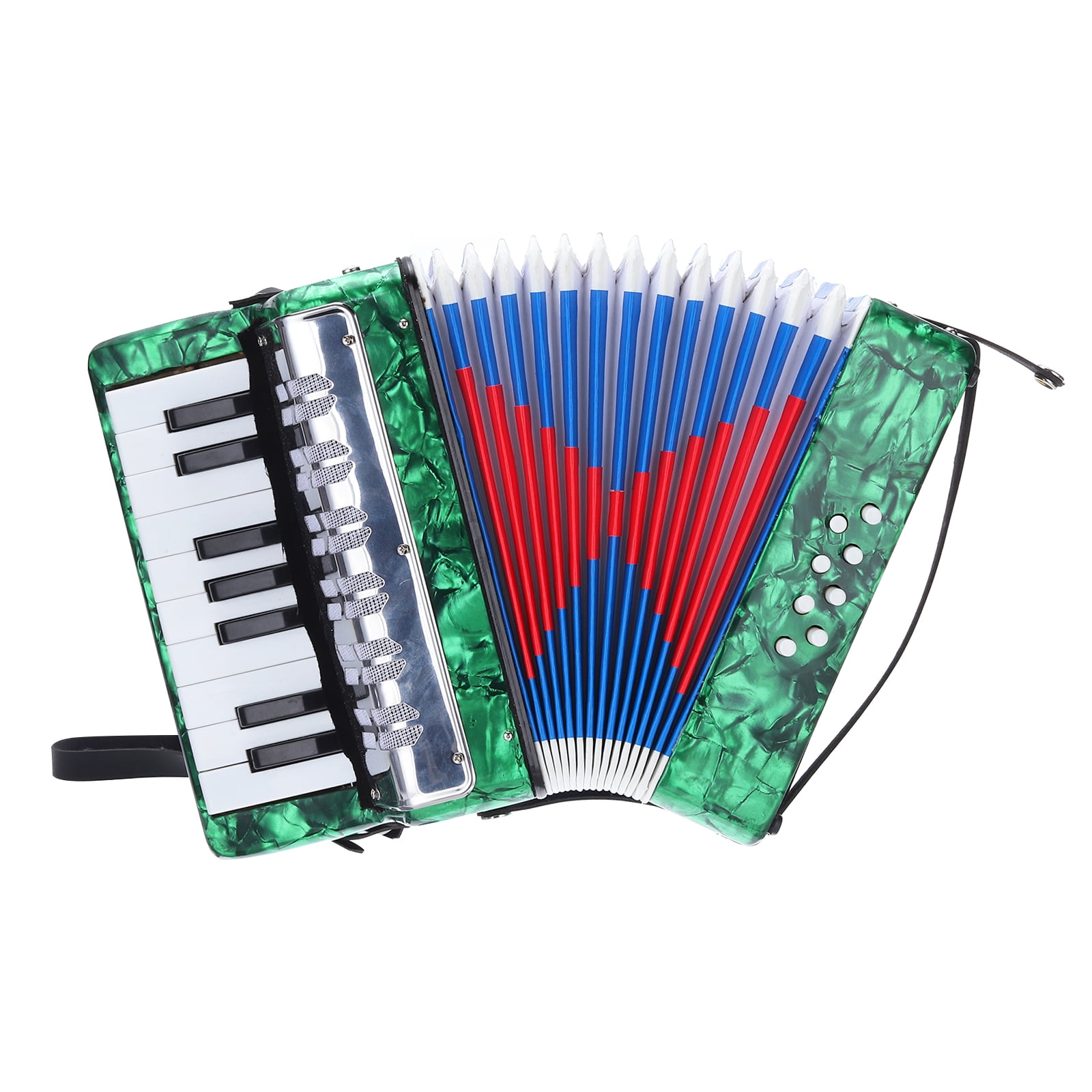Uxcell Accordion, 17 Keys 2 Bass Button Accordion Mini Musical Instrument, Green
