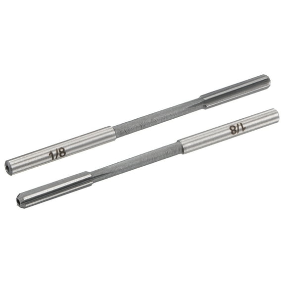 Uxcell Accuracy Straight Flutes HSS Lathe Machine Chucking Reamers 2Pcs 1/8"