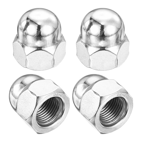 Uxcell Acorn Nuts M16-2.0 304 Stainless Steel, Dome Head Hex Decorative Cap Nuts for Outdoor Equipment Home Furniture Auto DIY ( Silver Bright Finish/ 5 Pcs)