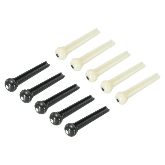 Uxcell Acoustic Guitar Bridge Pins Pegs, Plastic Guitar String Pins Replacement, Beige Black 36Packss