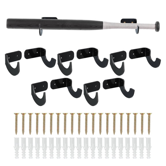 Uxcell Acrylic Baseball Bat Wall Mount Holder, 5 Set Light Saber Wall Display Rack for Home Office Use, Black