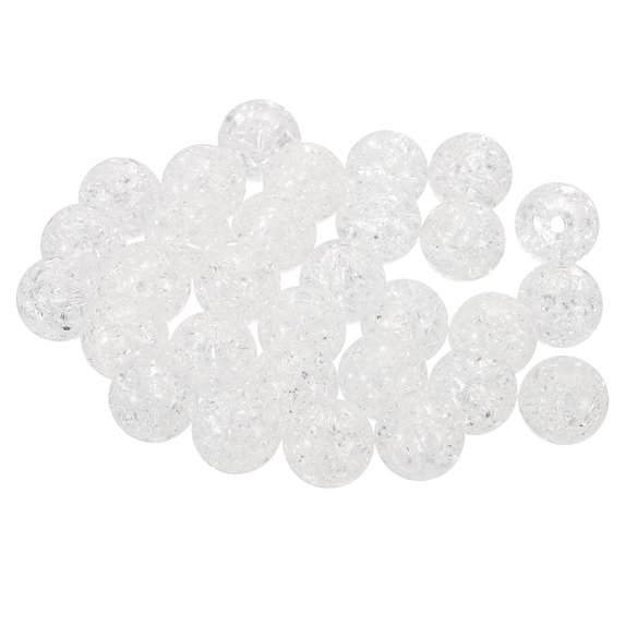 Uxcell 60Pcs Acrylic Beads, Cute Beads Bulk Spacer Bead Bubble Ab Crystal Plastic Candy Loose Round Pearl Bead , White