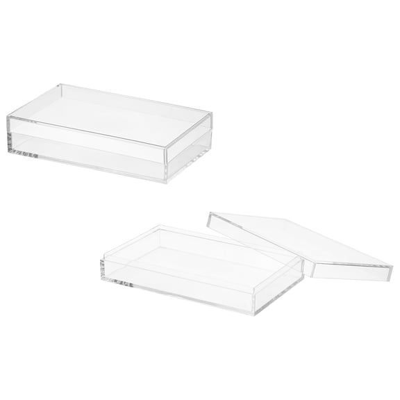 Uxcell Acrylic Box with Lid, 6.3 x 6.3 x 1.38 in Acrylic Display Case Plastic Square Cube Container Storage Holder(2 Pack, Clear)