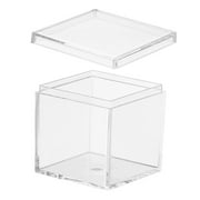 Uxcell Acrylic Box with Lid, Clear Acrylic Display Boxes Plastic Square Cube Containers Storage Organizer 1.77"x1.77"x1.77"