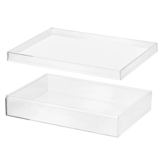 Uxcell Acrylic Box with Lid, Clear Acrylic Display Boxes Plastic Square Cube Containers Storage Organizer 10.24"x7.09"x2.36"