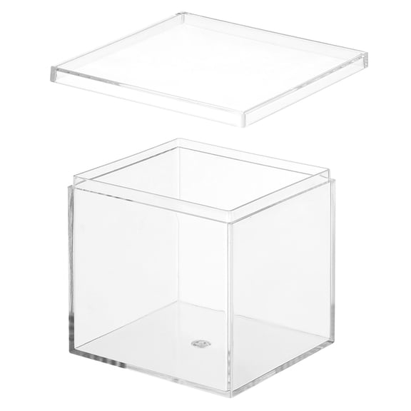 Uxcell Acrylic Box with Lid, Clear Acrylic Display Boxes Plastic Square Cube Containers Storage Organizer 2.56"x2.56"x2.56"