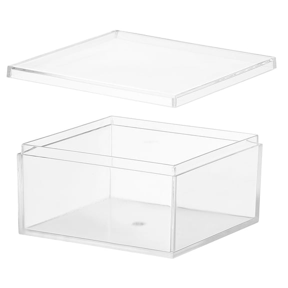 Uxcell Acrylic Box with Lid, Clear Acrylic Display Boxes Plastic Square Cube Containers Storage Organizer 2.95"x2.95"x1.57"