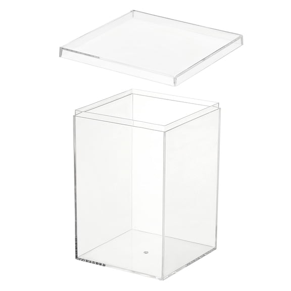 Uxcell Acrylic Box with Lid, Clear Acrylic Display Boxes Plastic Square Cube Containers Storage Organizer 5.91"x3.94"x3.94"