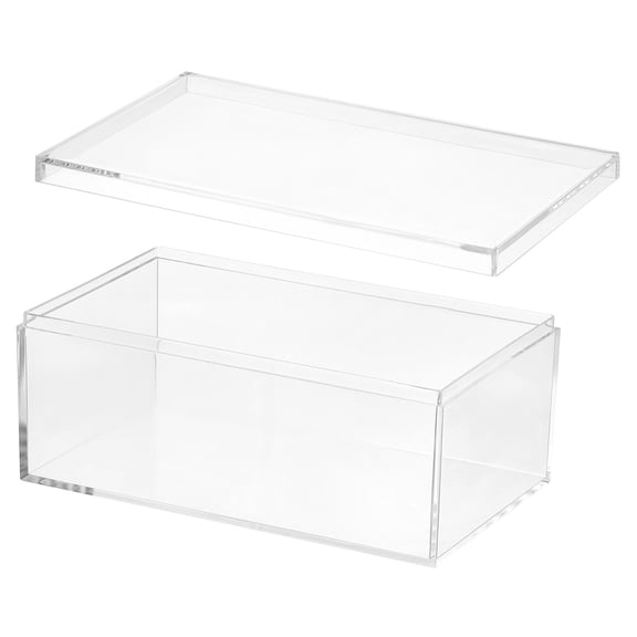 Uxcell Acrylic Box with Lid, Clear Acrylic Display Boxes Plastic Square Cube Containers Storage Organizer 6.69"x3.94"x2.76"