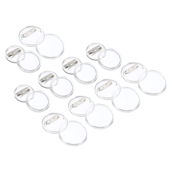 Uxcell Acrylic Button Pin Badge,20SetRound Pin Blank Buttons Badges Kit 0.98inch,1.72inch