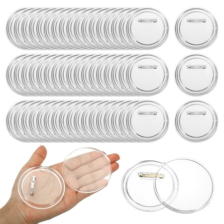 Uxcell 3 Inch DIY Button Pins Acrylic Button Pin Badge Maker Craft Button Badges Pin Round Picture Photo Buttons 100