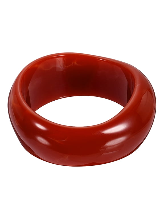 Acrylic Chunky Bangle Bracelets for Women, Colorful Cuff Wide Geometric Chunky Stackable Bangles Acetate Wristband Bracelet Irregular Trendy Jewelry Gift, Red