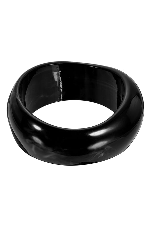 Acrylic Chunky Bangle Bracelets for Women, Colorful Cuff Wide Geometric Chunky Stackable Bangles Acetate Wristband Bracelet Irregular Trendy Jewelry Gift, Black