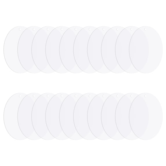 Uxcell 20 Pack Acrylic Circle Blanks 2" Round Disc Ornaments with Hole for DIY Keychain Project Crafting Clear
