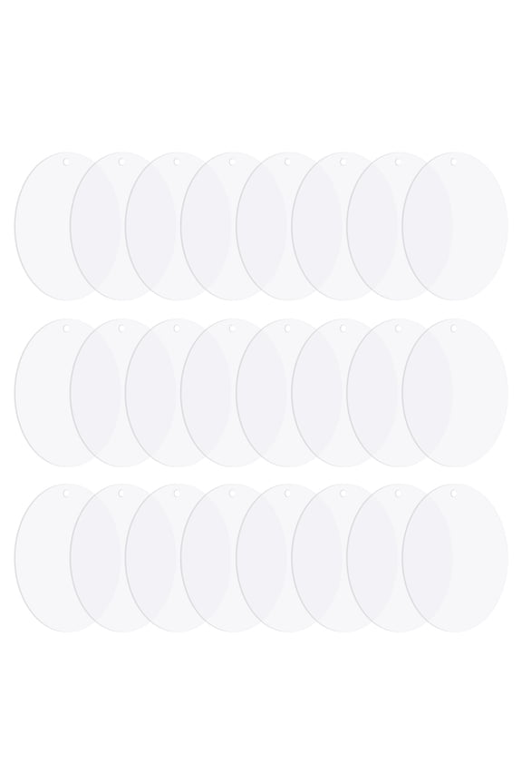 Acrylic Circle Blanks 3.5 Inch, 24 Pack Round Clear Disc Ornaments with Hole, Transparent